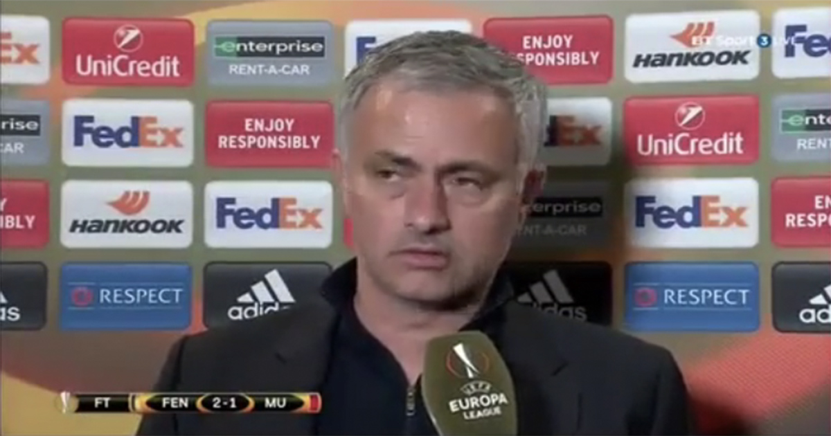 Watch Jose Mourinho S Post Match Interview After Terrible Loss To