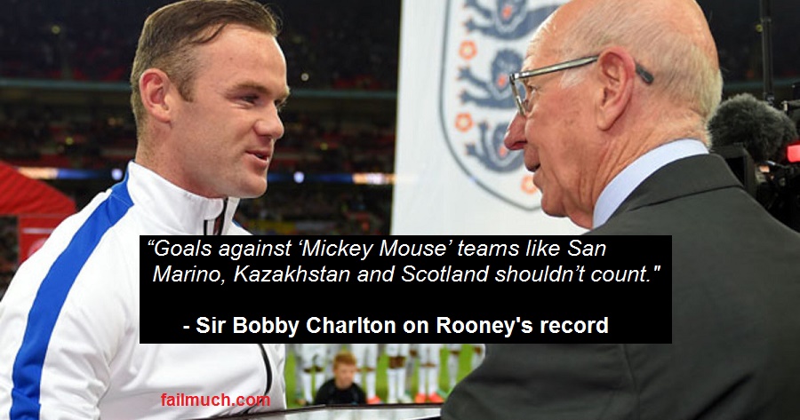Sir Bobby Charlton hits out at Wayne Rooney's Goalscoring Record