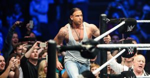 FRANKFURT AM MAIN, GERMANY - NOVEMBER 15:  Tim Wiese enters the boxing ring during WWE Live 2014 at Festhalle on November 15, 2014 in Frankfurt am Main, Germany.  (Photo by Simon Hofmann/Bongarts/Getty Images)