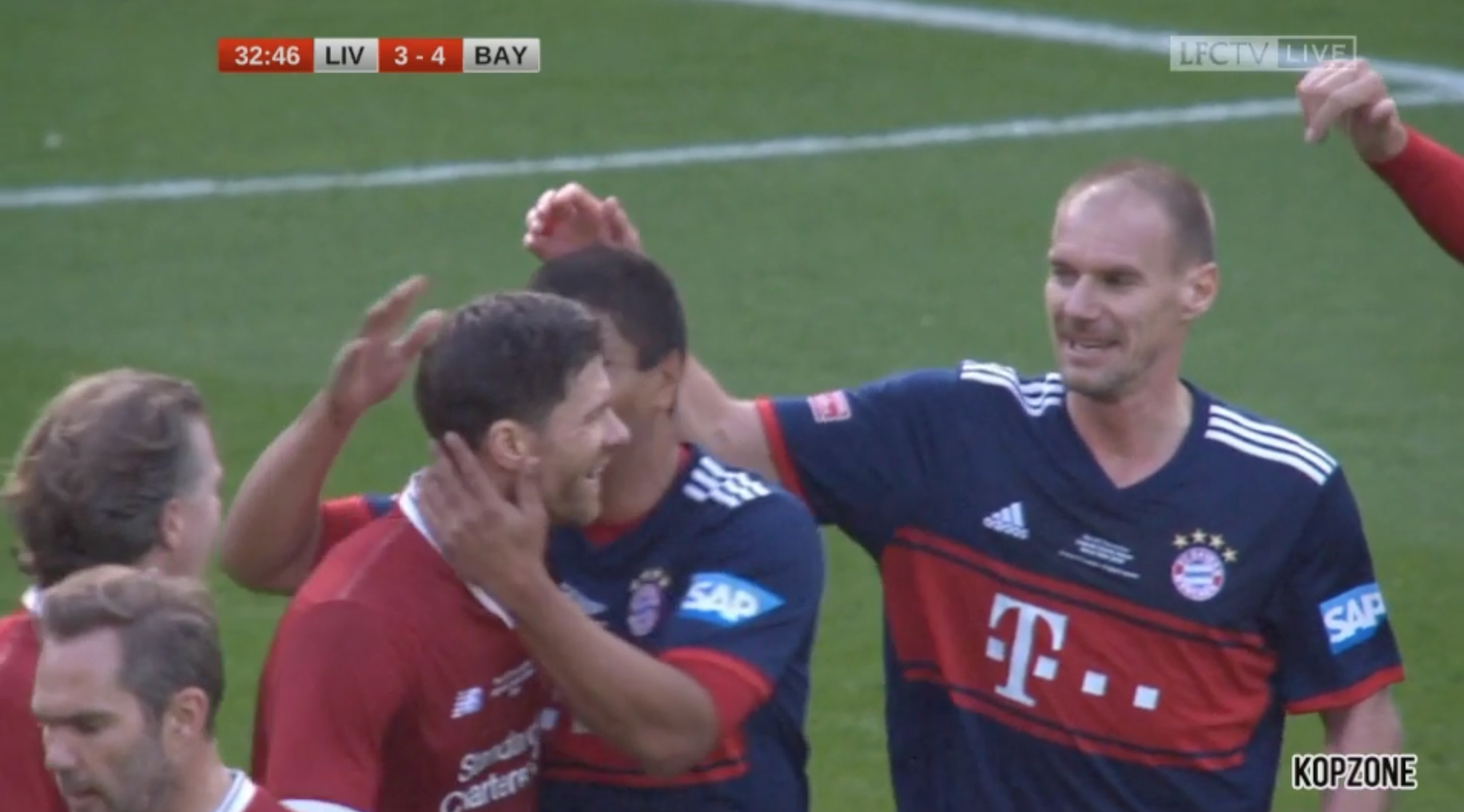 WATCH: Xabi Alonso Forgets He's Playing For LFC In Charity Match And ...