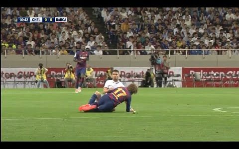 Jorginho lucky to escape red card for two-footed horror lunge on Griezmann