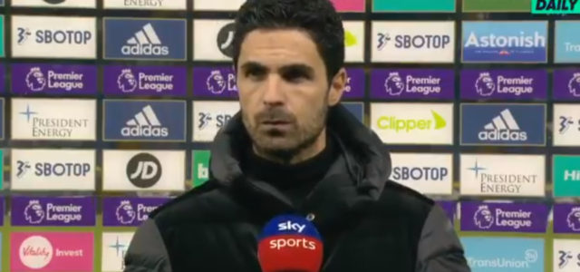 VIDEO: “Pepe Let The Team down” – Mikel Arteta’s Reaction To The Red Card