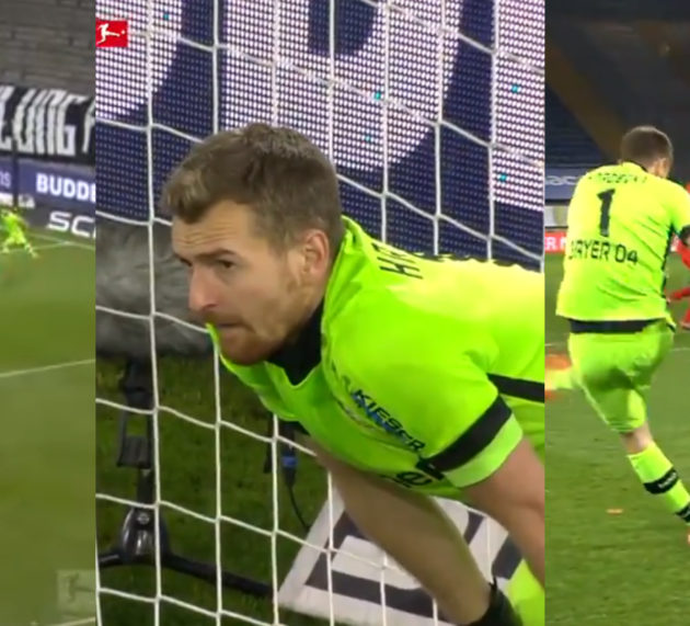 Video: Leverkusen Keeper Kicks The Ball Into His Own Net With No 