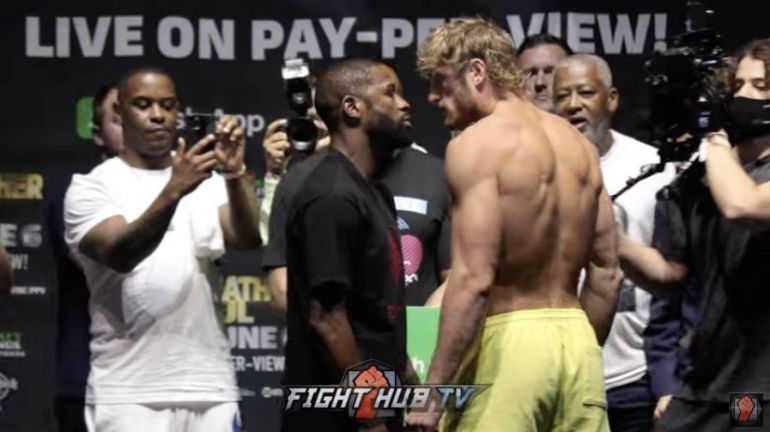 Floyd Mayweather Vs Logan Paul Full Weigh In And Face Off Video 