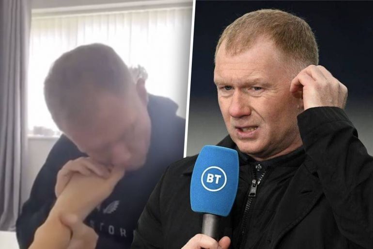 (Video) Paul Scholes appears to bite his daughter's toenails