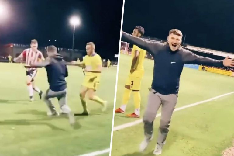 WATCH Fan performs unbelievable tackle in Altrincham vs Solihull Moors