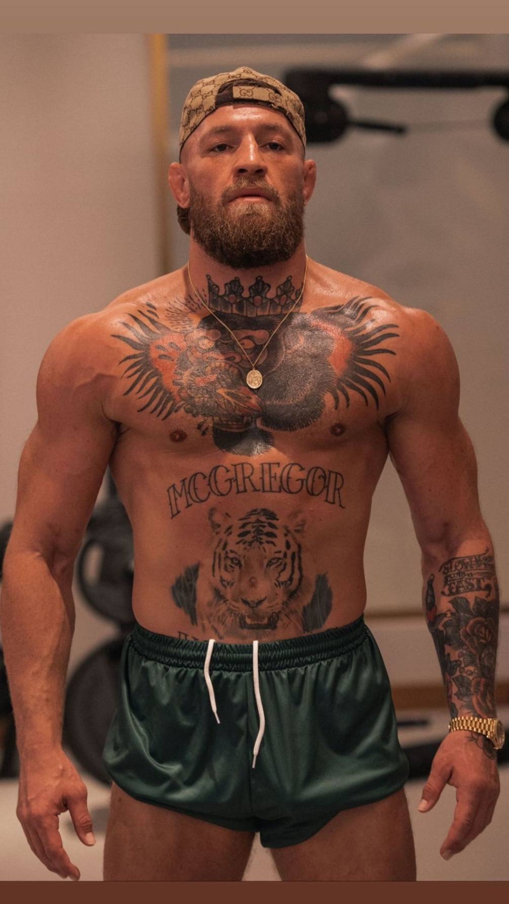 (Photos) Conor McGregor shows off his insanely muscular physique