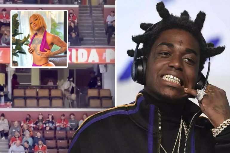 (Video) Fans lose their minds as Kodak Black 'has sex' at NHL game