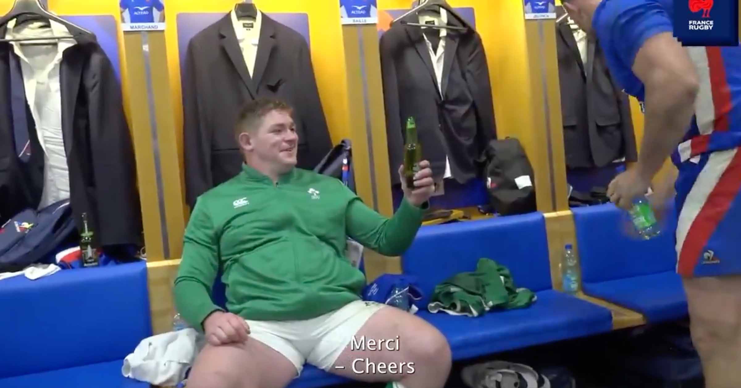 and rugby in the one video, the Wexford prop went into the French dressing room...