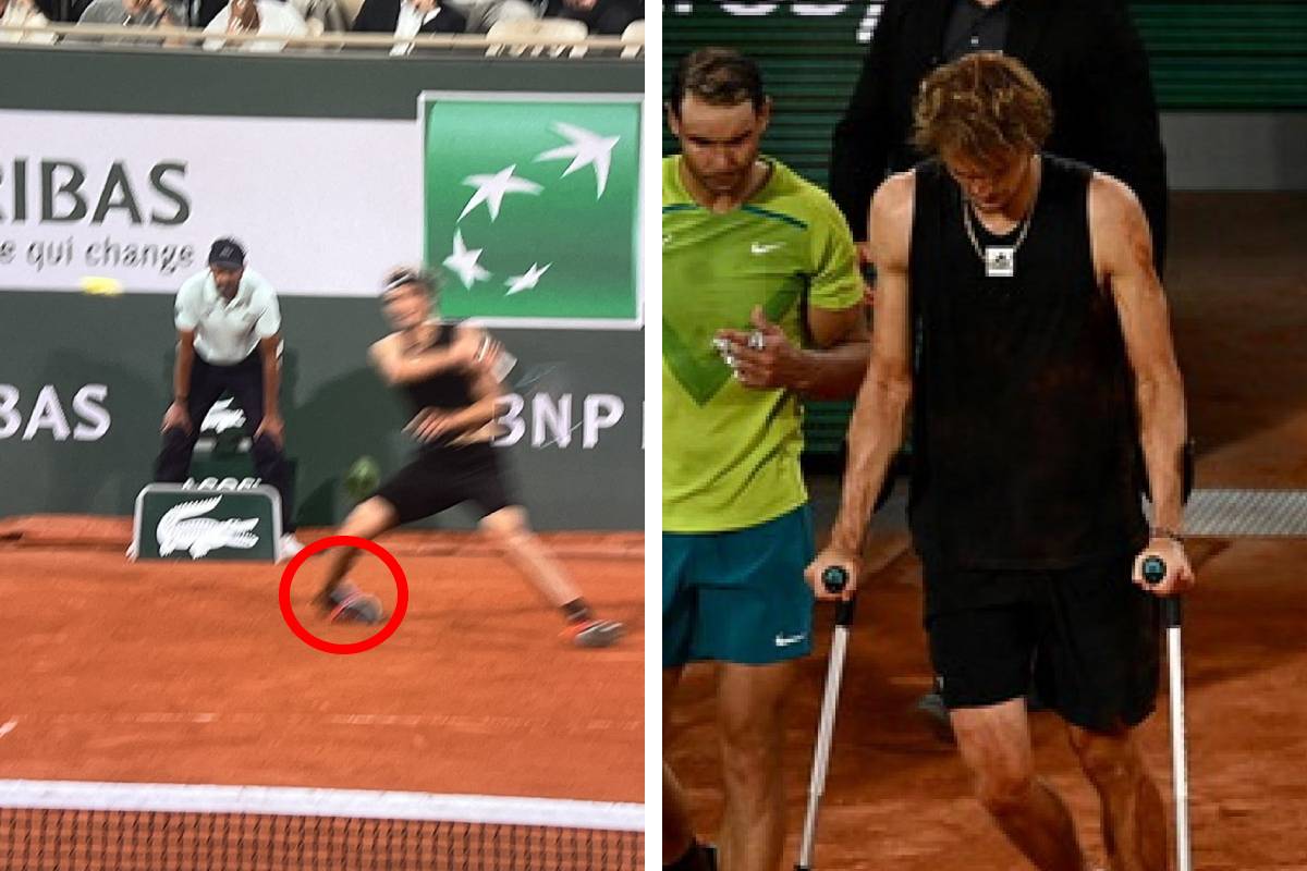 (Video) Alexander Zverev suffers NASTY ankle injury against Rafa Nadal