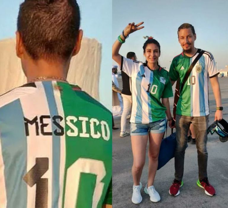 The infamous halfandhalf jersey makes its first appearance at the World Cup