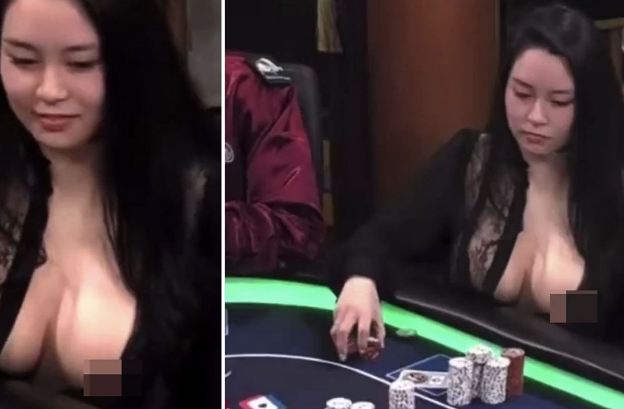Sashimi poker player wardrobe malfunction uncensored