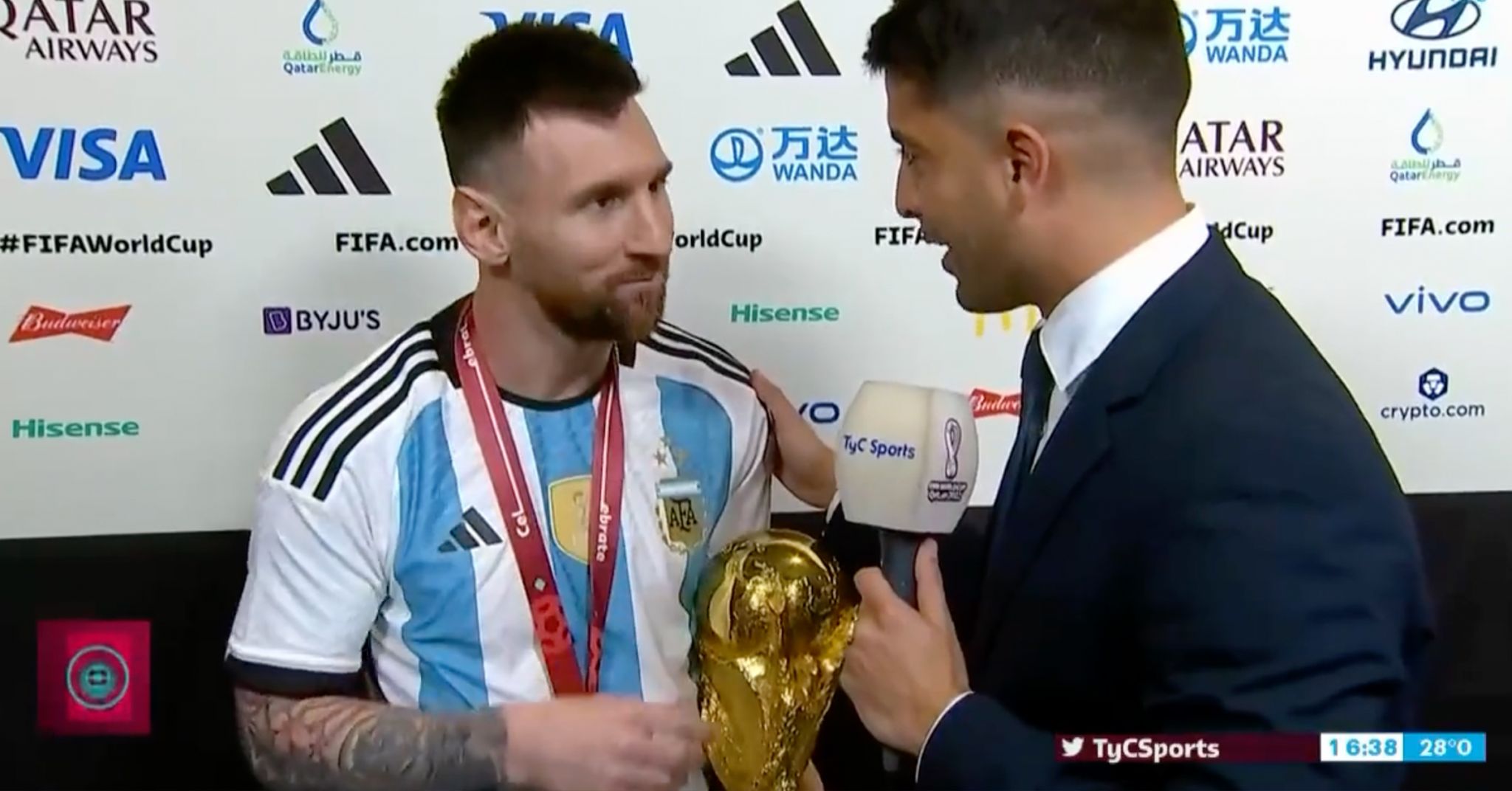 Messi gives an incredible post match interview as he takes in his ...