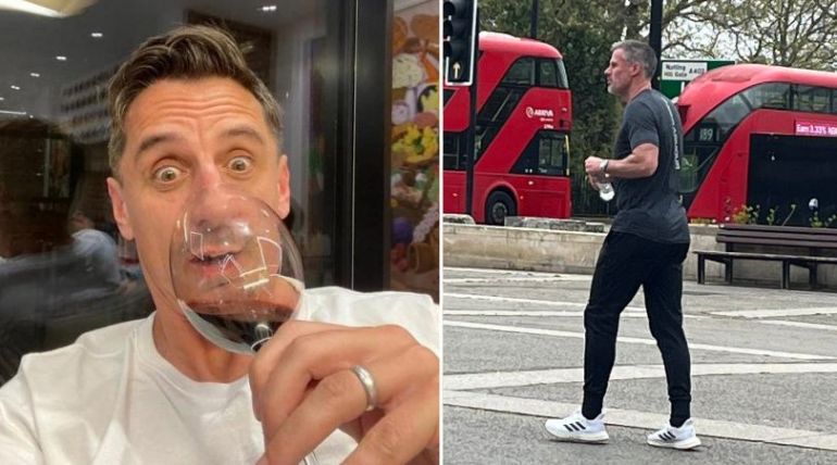 Gary Neville slammed on social media for 'scouse joke'