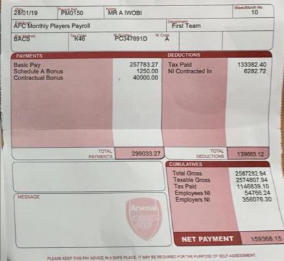 🚨 Former Arsenal star's 'payslip' leaked online, it's mind blowing