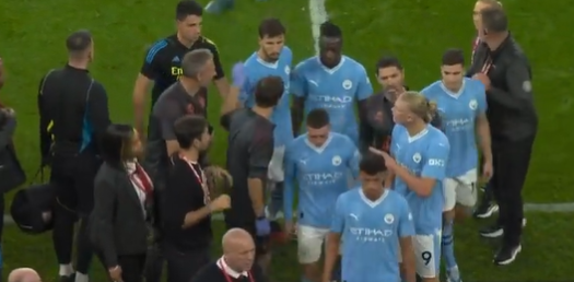 (Video) Furious Erling Haaland involved in heated bust up after Arsenal ...