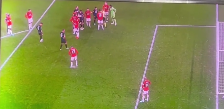 🚨Video: Man United star spotted scuffing up penalty spot before Andre Onana  save