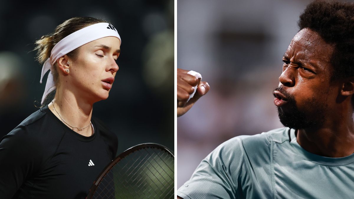 Elina Svitolina and Gael Monfils in action