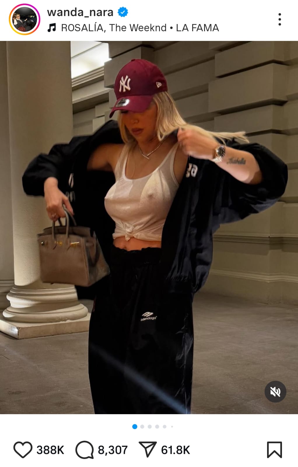 Wanda Nara posing at Rosalia